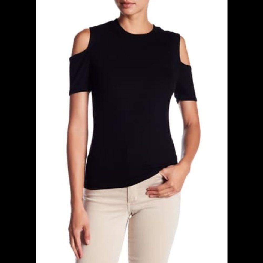 Joe Jeans Cold Shoulder Rib Knit Tee XS